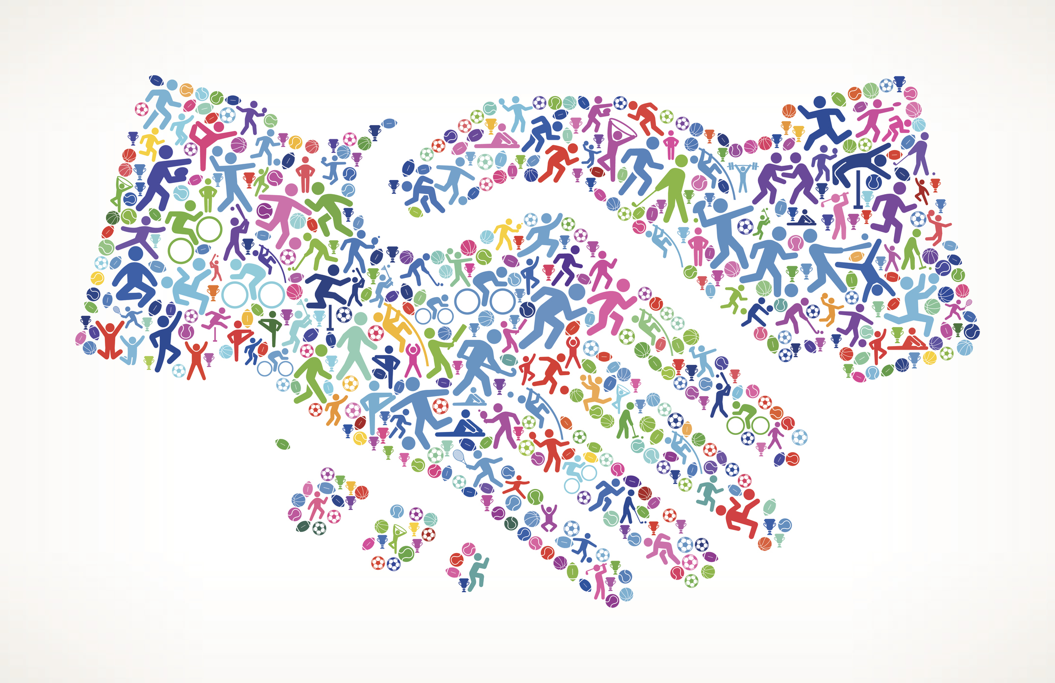 Handshake Fitness Sports and Exercise pattern vector background